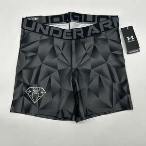 Under Armour Compression Women's Size Large Mid Rise Middy Gray Diamond Shorts